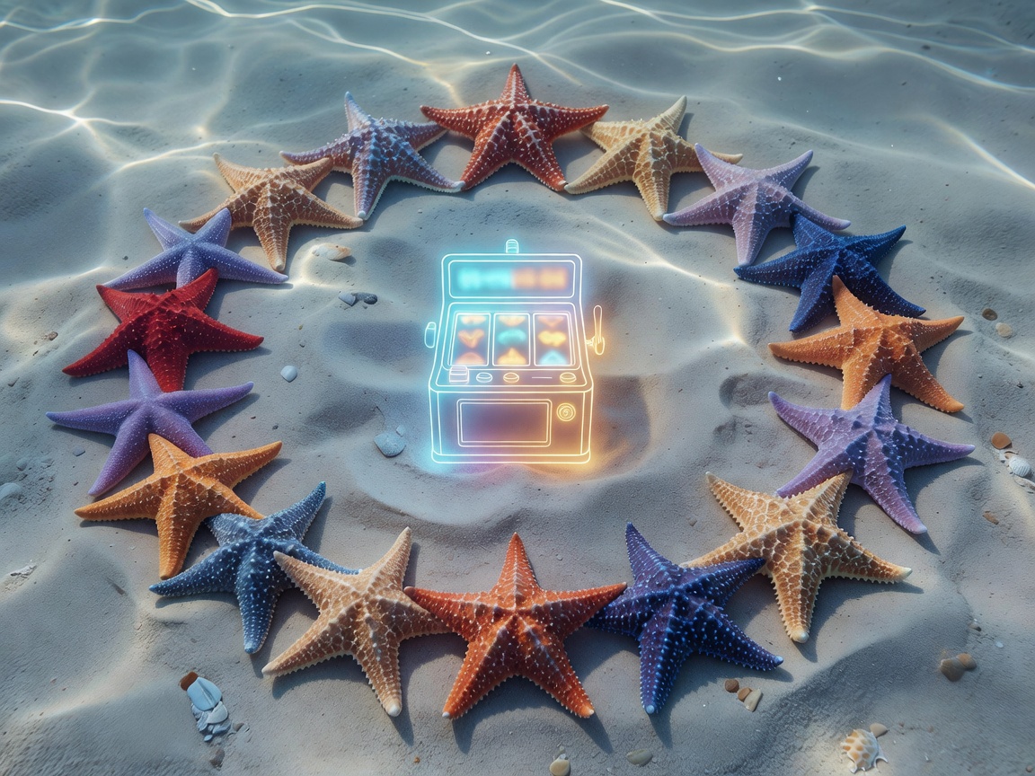 Five playful starfish characters joining tips to represent safety and trust values