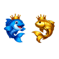Blomiscoutnst golden-crowned fish emblem for a safe social casino hub